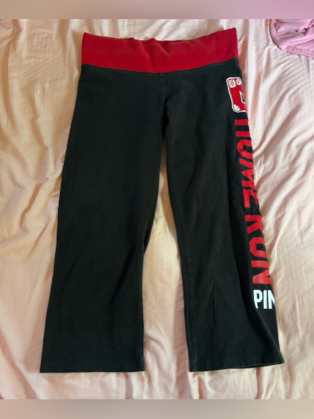 RARE Y2K Victoria’s Secret PINK x Boston Red Sox Foldover Capri Yoga Pants